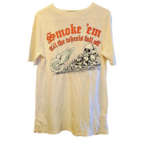 Truly Madly Deeply tiger and skull smoke 'em til the wheels fall off t shirt - Picture 2 of 6